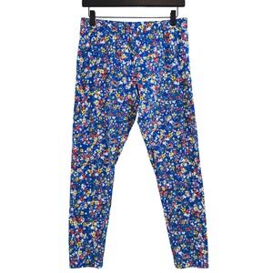 No Boundaries Floral Leggings Womens L 11-13 Blue Multicolor Cotton Stretch